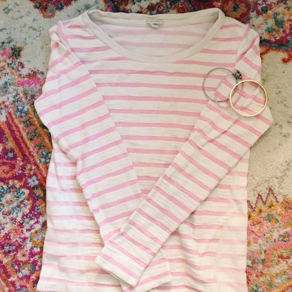 Pink and Cream Striped Gap Top